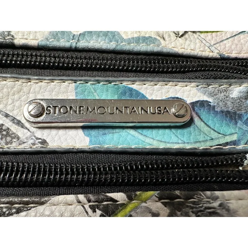 Stone Mountain black and bright floral shoulder bag